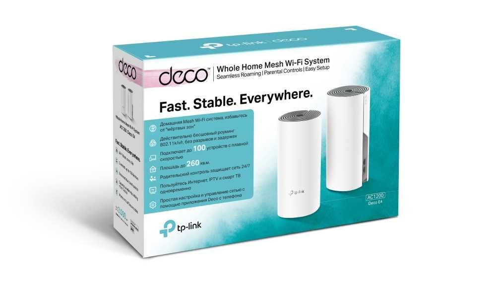 Роутер (Router) TP-Link Deco E4 (2-pack)/AC1200 Home Mesh WiFi System