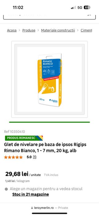 Vand glet pe baza de ipsos  si ipsos de interior