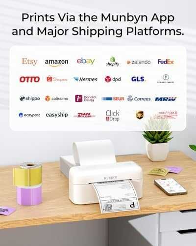 Bluetooth термален принтер за етикети 4x6 за бизнес печат без мастило