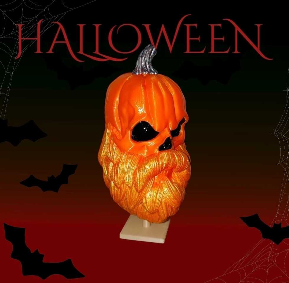 Halloween декорация / Хелоуин Тиквен череп с брада / комплект 2 бр.