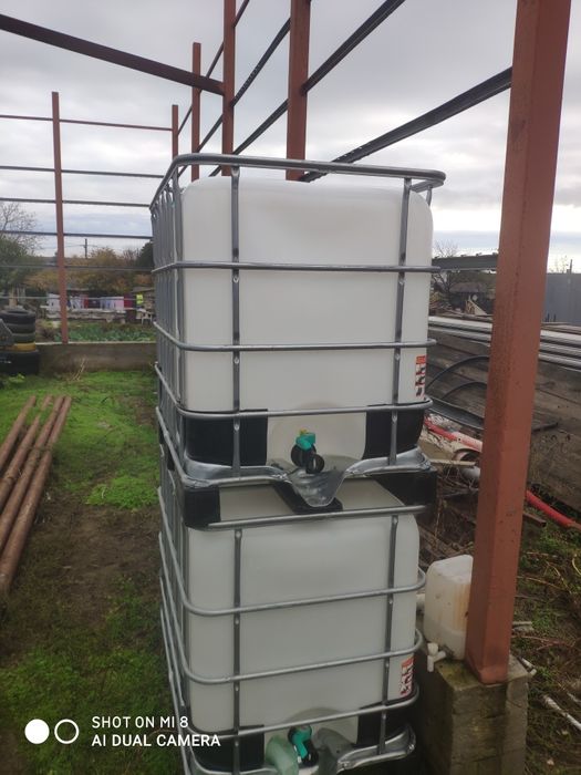 Mini- ibc 600 l albe , negre gură mare igienizate corbu cta transport