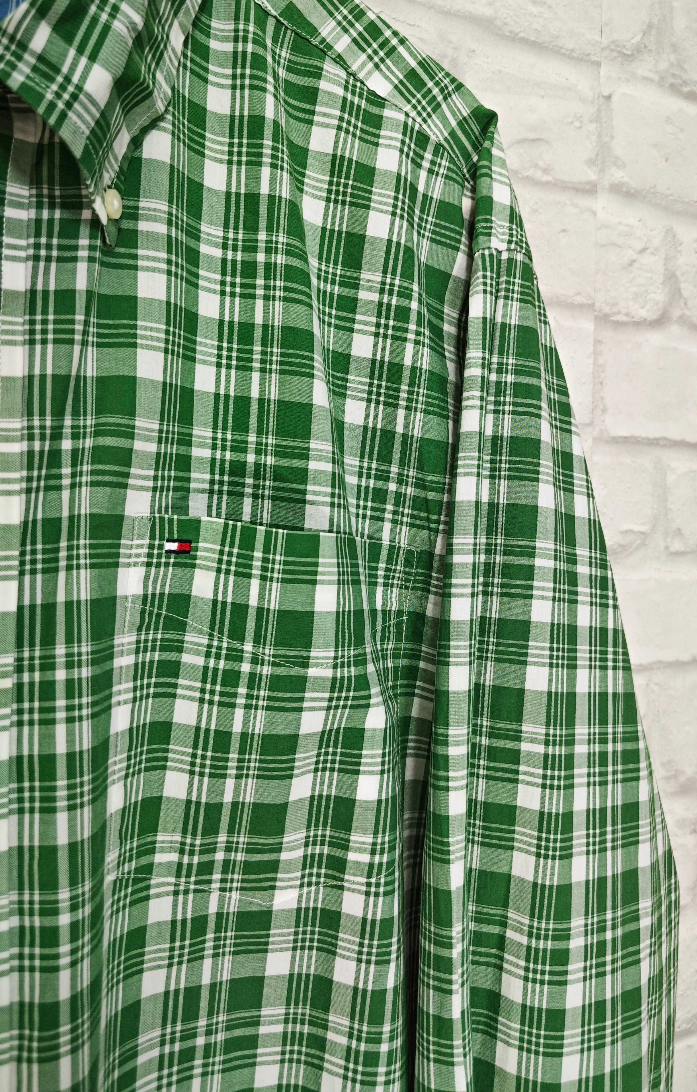 Tommy Hilfiger Оригинална мъжка риза зелено каре размер L