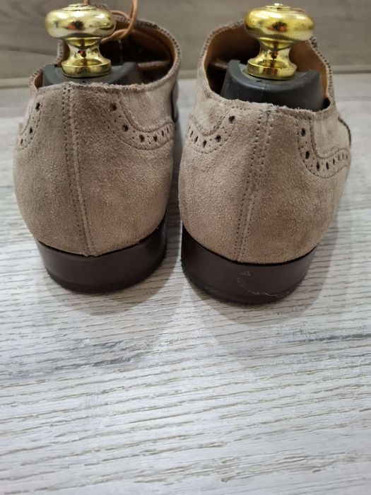 Pantofi din piele întoarsă culoare bej mărimea 43