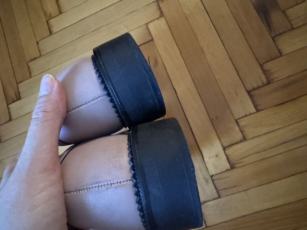 Обувки, естествена кожа, пепел от рози, 38