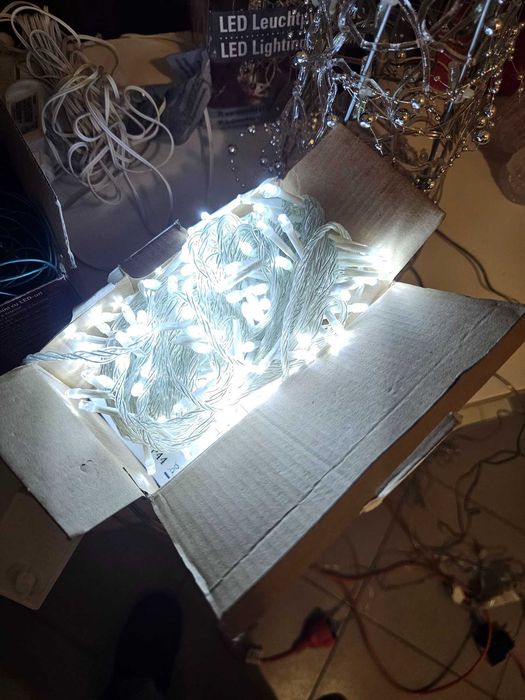 Голям пакет коледна украса висулки LED еленче елха прожектори