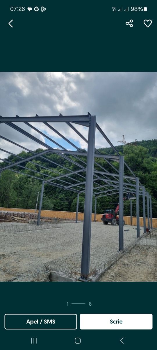 Vând hala metalica 15x8x4 confecționată din europrofile 140 ipe
Cu țe