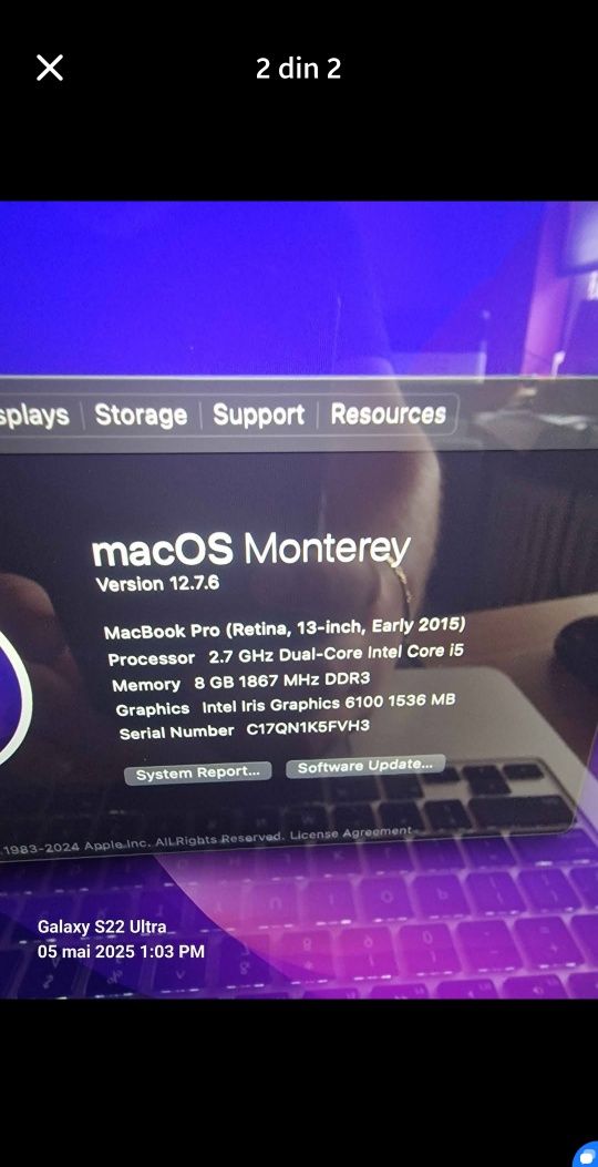 MacBook pro 2015 4k 128 ssd 8gb ram