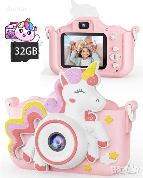 Kikapabi Цифров фотоапарат за селфи за деца 3-10 години с 32G SD карта