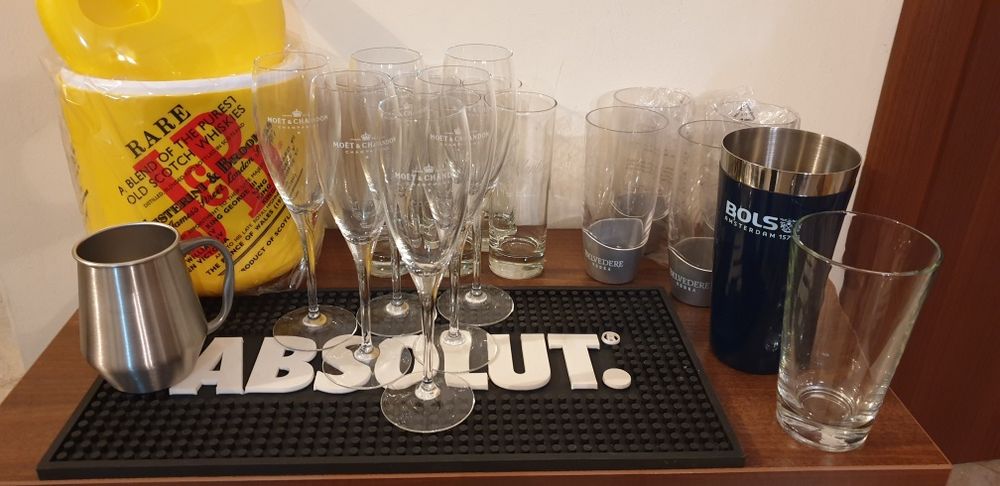 Pahare bar set x 6 buc frapiere shaker organiz bar