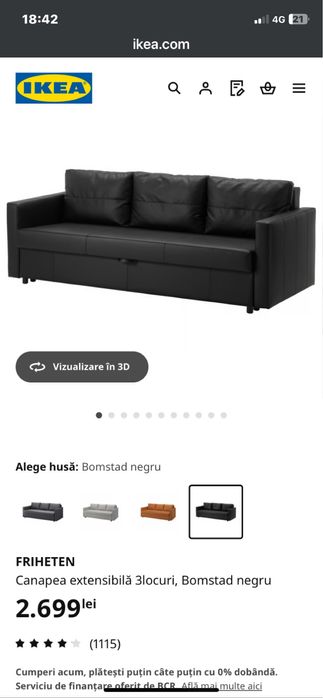 Canapea extensibila 3 locuri Ikea