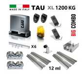 Set Heavy pentru porti grele, kit TAU Italia 1200kg+ sine+ roti duble