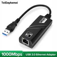 10/100 Мбит/с USB 1000 USB 3,0 проводной Rj45 Lan Ethernet адаптер