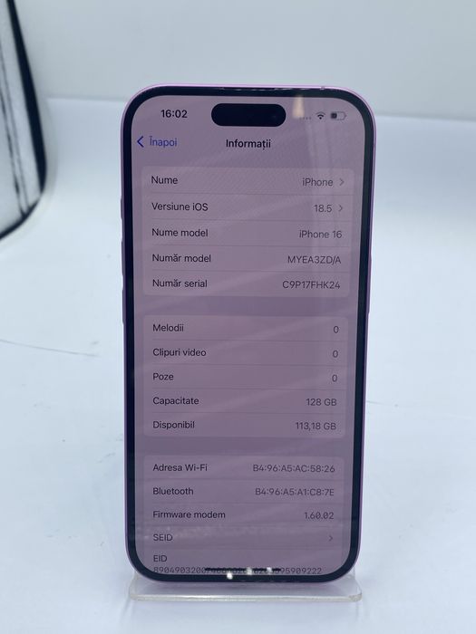 Iphone 16 128gb / Baterie 100% / FACTURA / GARANTIE #47575