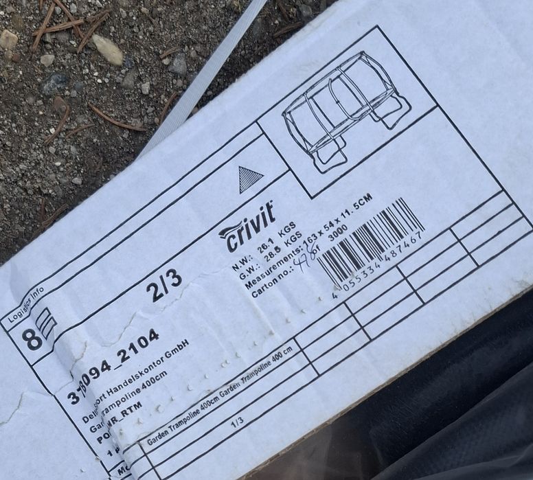 Батут Crivit 400 см с предпазна мрежа – отлично състояние