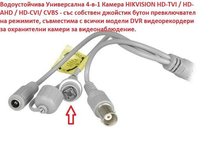 4в1 HD-AHD HD-CVI HD-TVI Hikvision Универсална Камера Водоустойчива