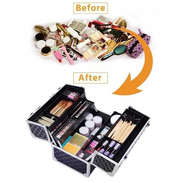 Geanta profesionala machiaj, cutie cosmetică, negru |R 411176 Black