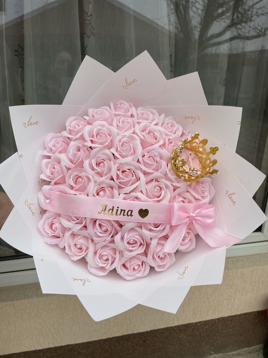 Buchet cu trandafiri din sapun parfumat