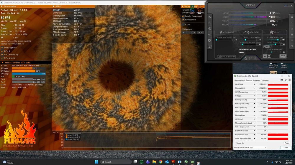 Placa video nVidia GeForce RTX 3060 Ghost, 12GB GDDR6, sigiliu surub !