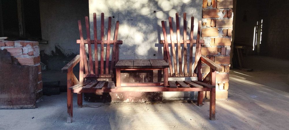 Дървена градинска маса със столове!