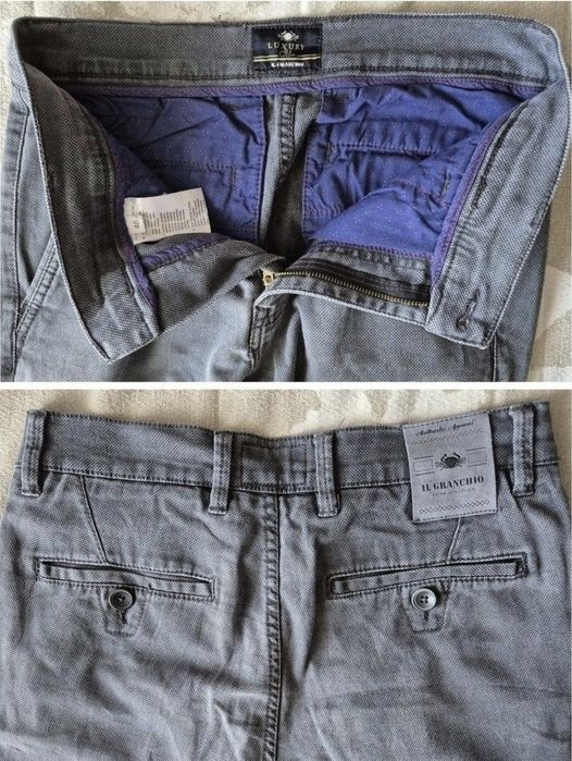 Pantaloni Bărbați Il Granchio Luxury Blu, Gri Închis, 46 IT (W30)