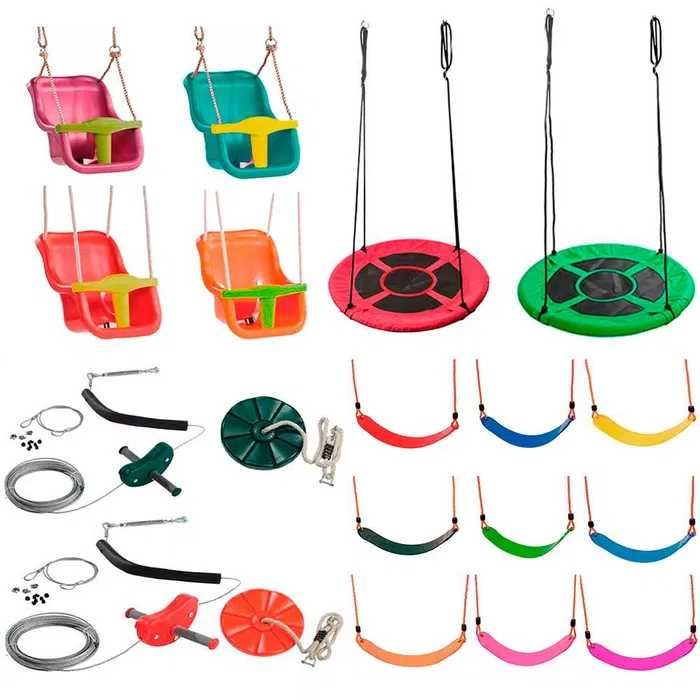 Accesorii locul de joaca: leagan, tobogan, tiroliana, pietre catarat