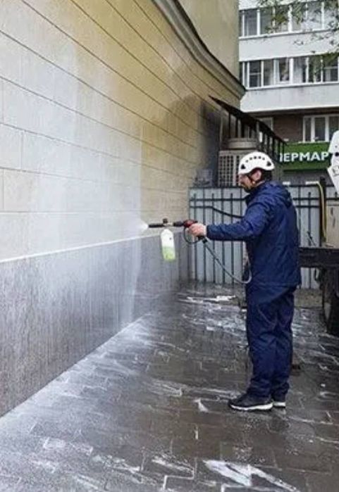 Мойка фасада чистка мрамор и брусчатка