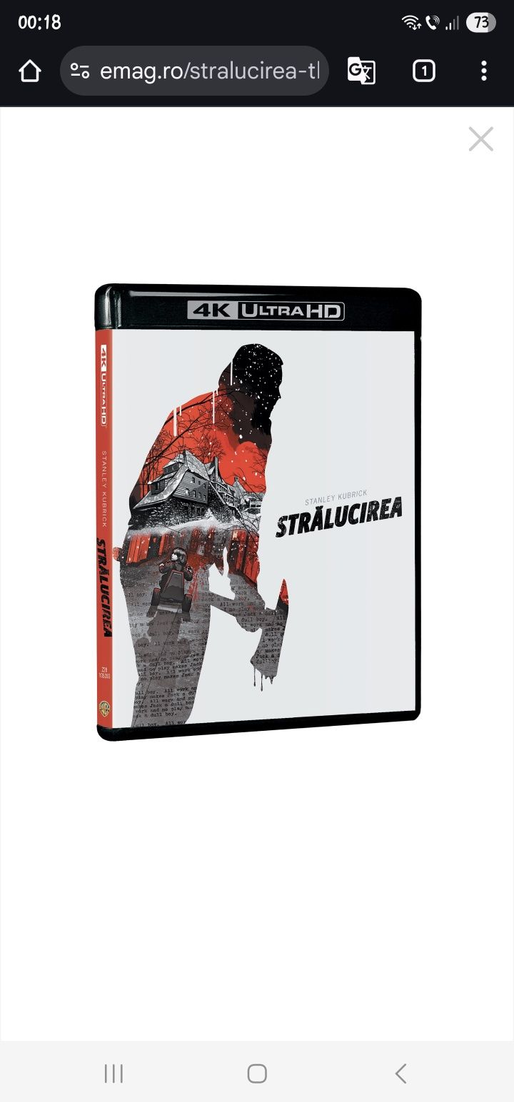 Produs nou original și sigilat. SHINING  pe  blu ray.