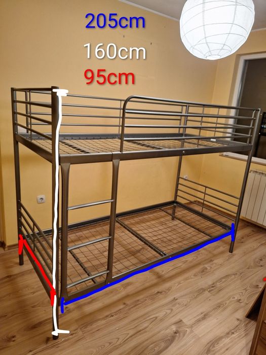 Двуетажно легло SVÄRTA (сребристо)