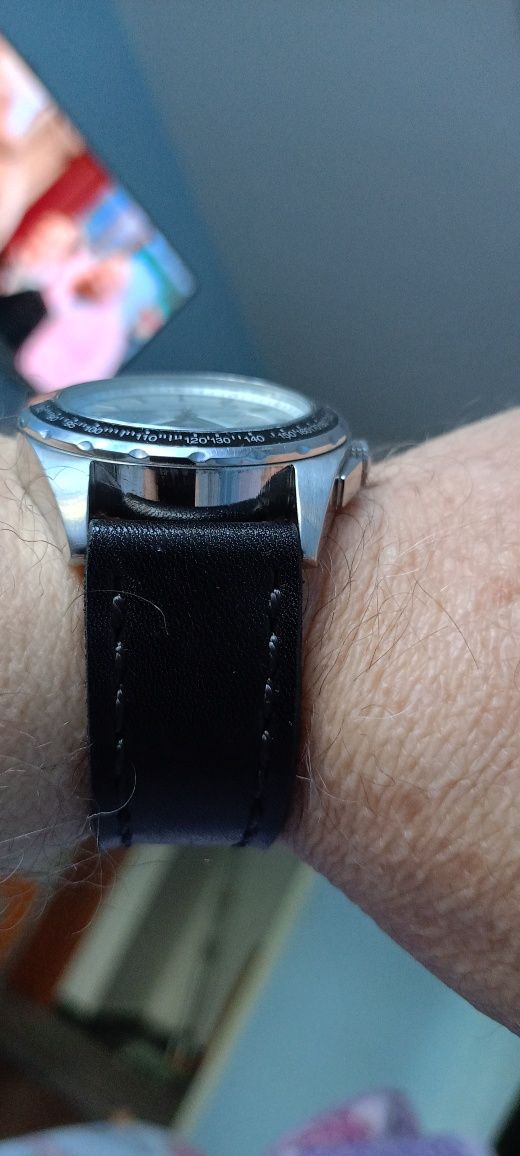 DKNY ceas cu cronograf curea din piele naturală