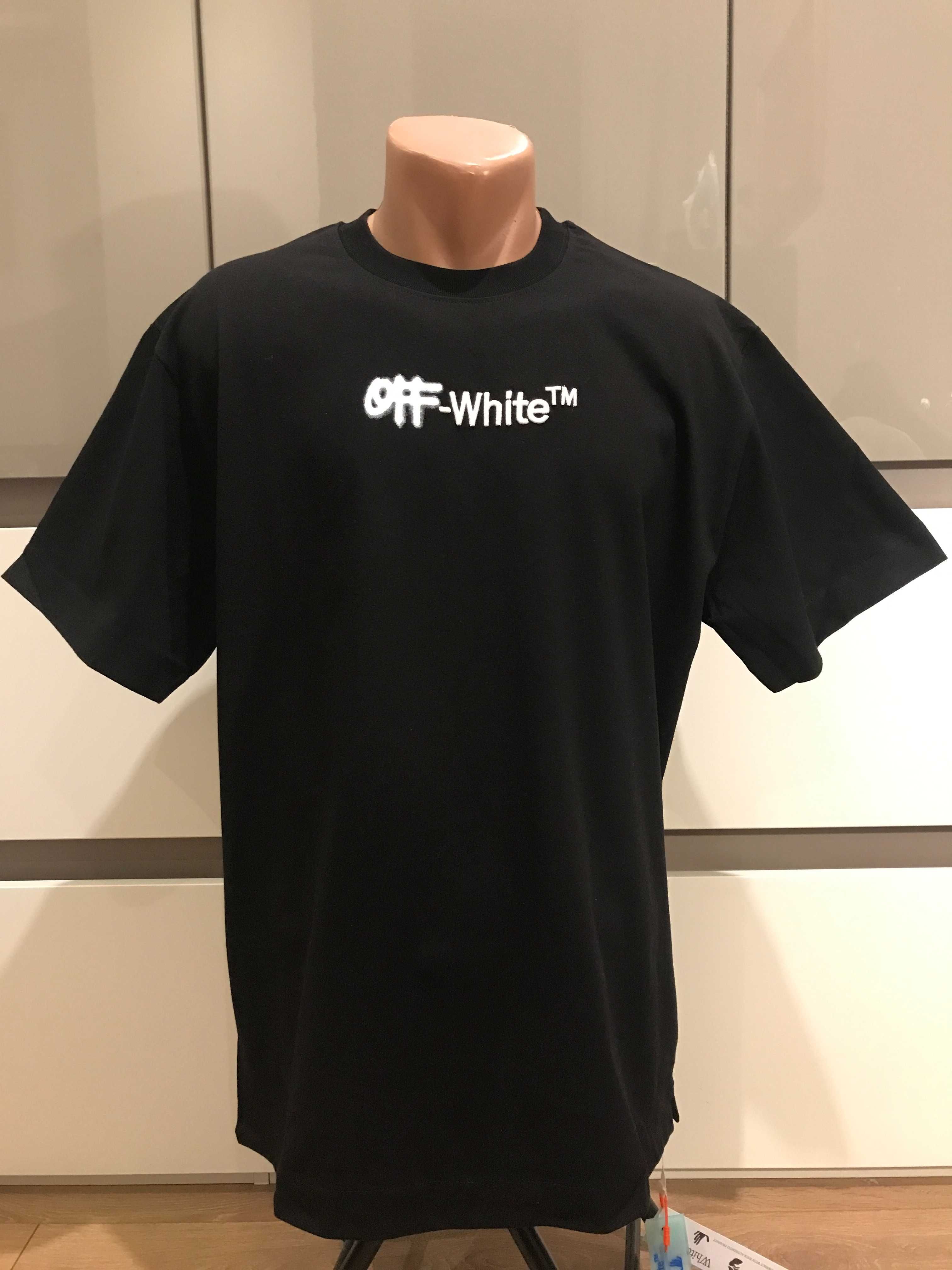 OFF-WHITE™ Spray Helvetica лого принт, черна, размер: XL
