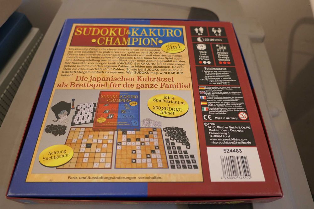 Sudoku Kakuro Champion - JOC 524463 - Made in Germany
