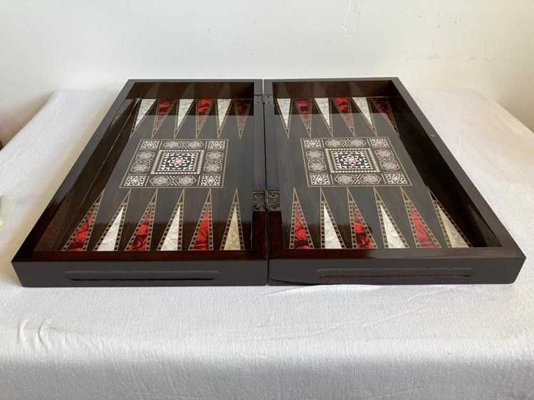 Joc Table Turcesc (joc de Table) NOU - Lux lemn lacuit. SIGILAT!