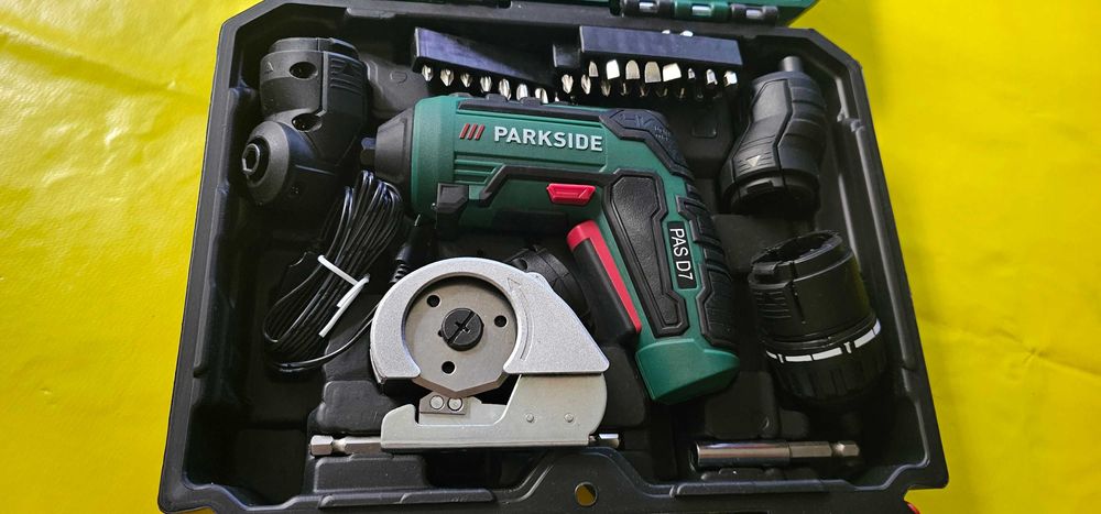 Surubelnita fara fir Parkside PAS D7, 4 V, 4 accesorii si biti