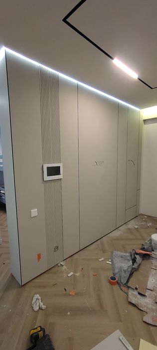 Установка бамбуковых панелей,рувр рейки,тв зона, гибкий мрамор