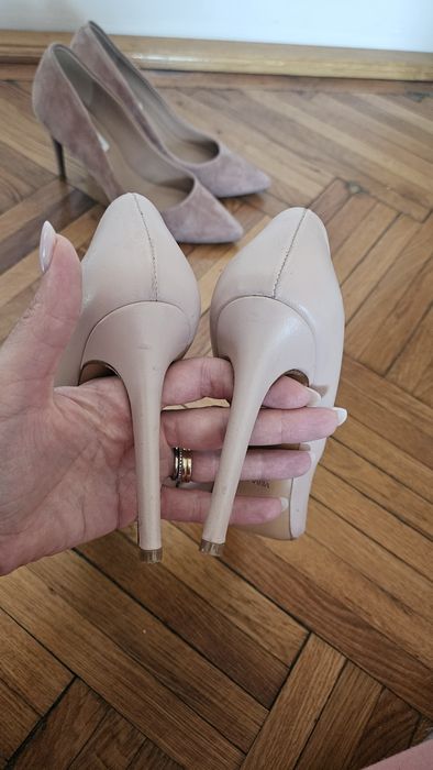 Pantofi din piele nude italienesti