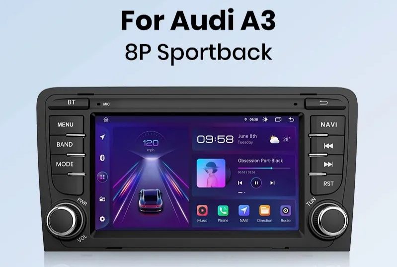 Audi A3 8P мултимедия Андроид GPS навигация