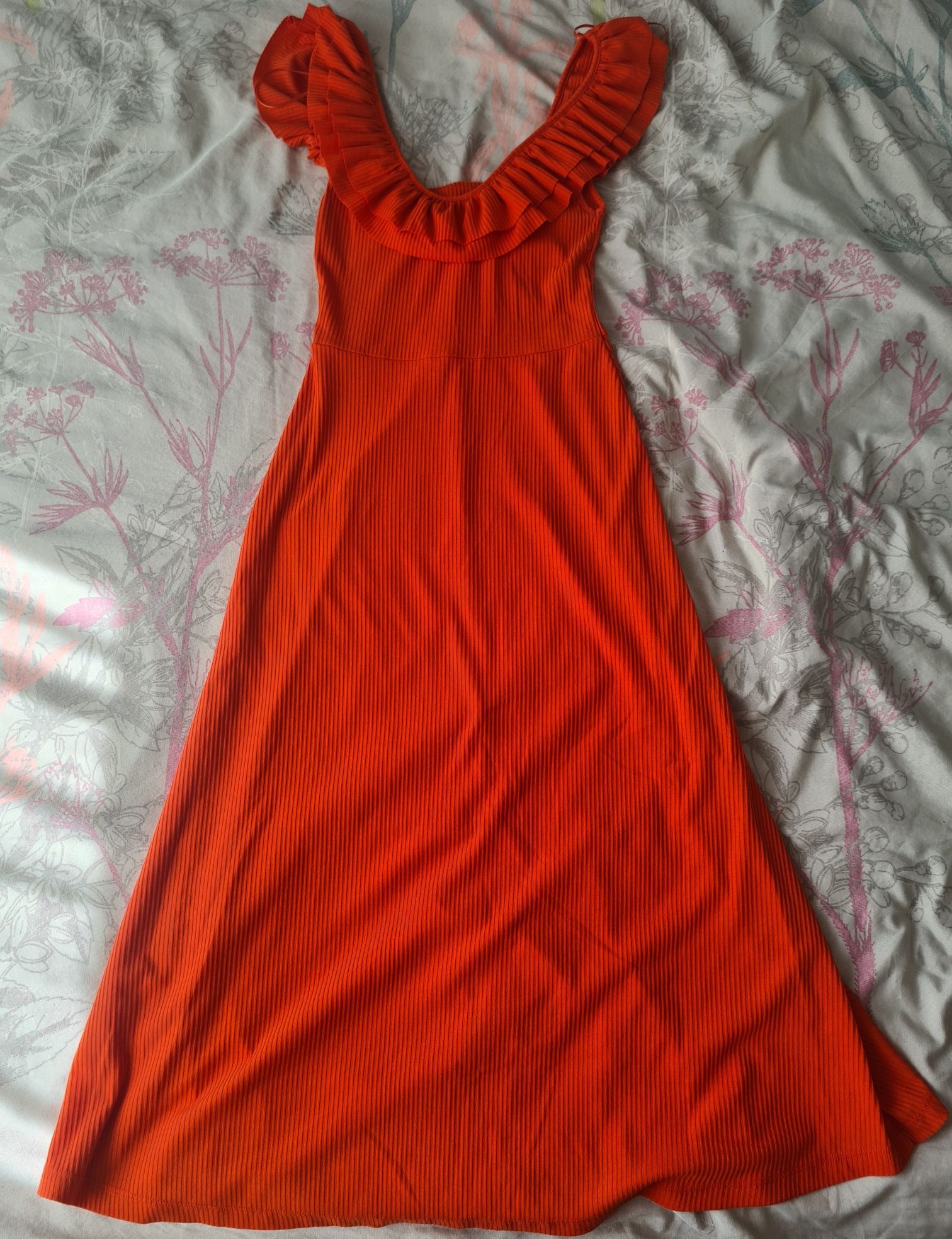 Rochie midi rosu-orange, Zara