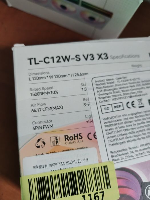 Set ventilatoare argb 120mm albe Thermalright infinity ,noi la cutie