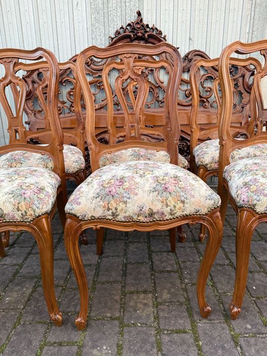 Старинни барокови столове с жакардова дамаска!