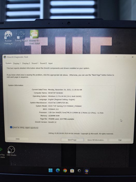 Vand asus tuf gaming