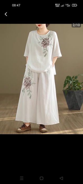 Брючная кофта материал х/б+лёнь