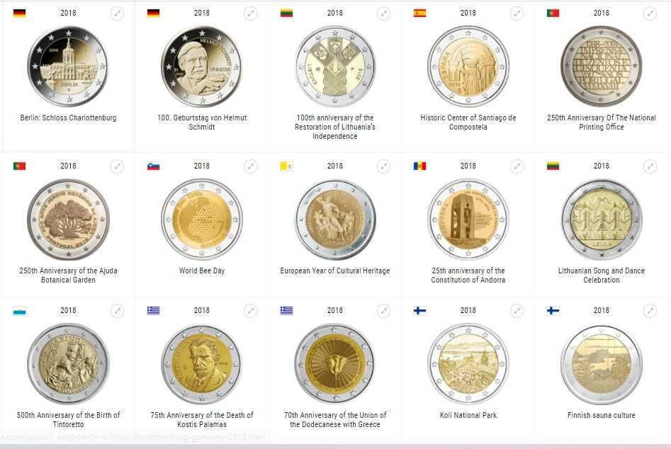 Сет 2 евро монети (възпоменателни) 2017-2019 / 2 Euro Coins