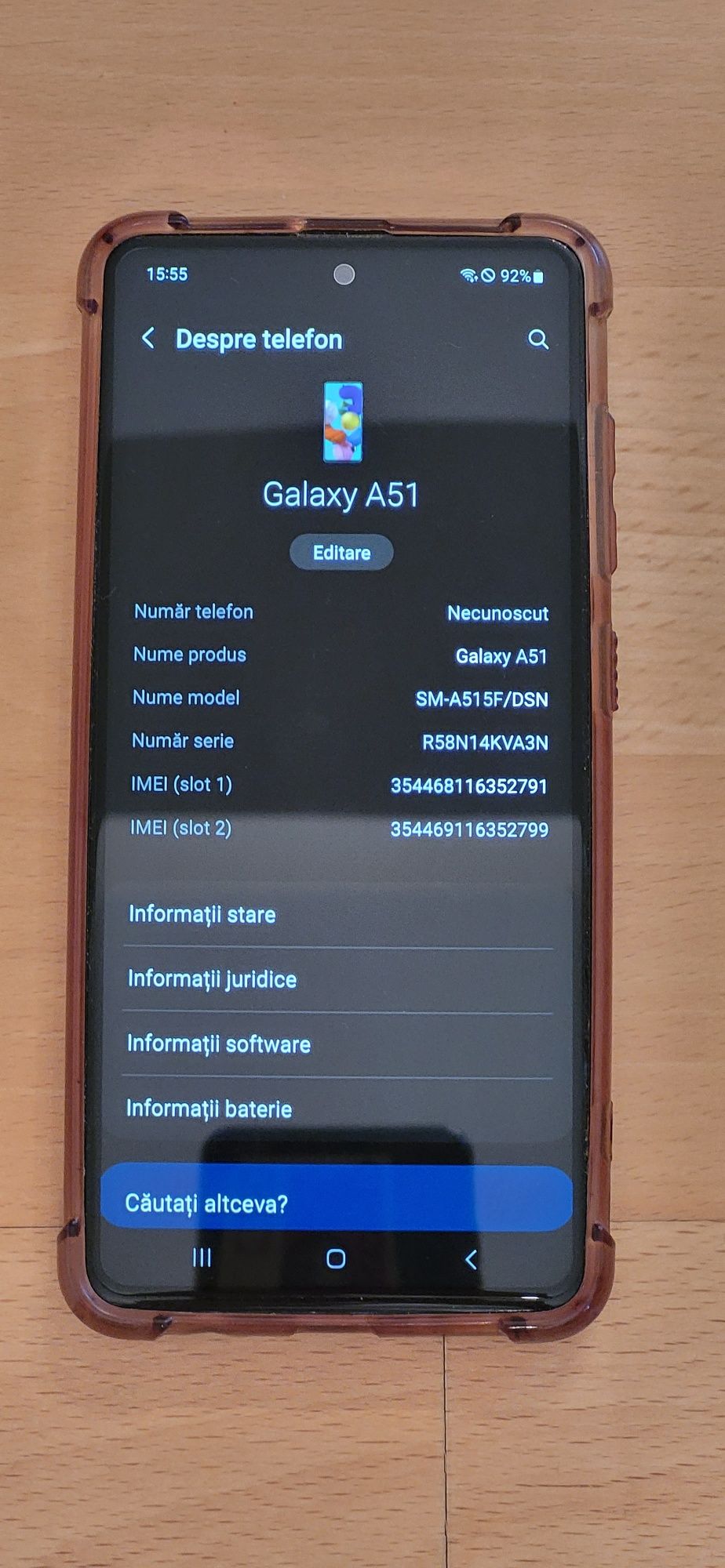 Samsung Galaxy A51 4G DS SM-A515F impecabil Negru pachet complet