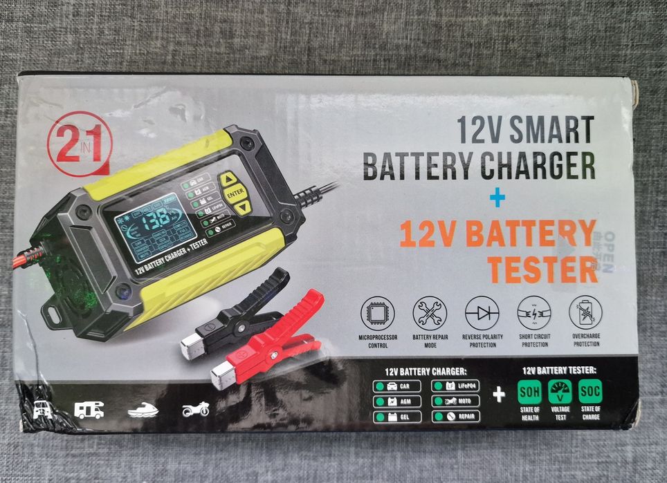 Încărcător + tester acumulatori auto Foxsur