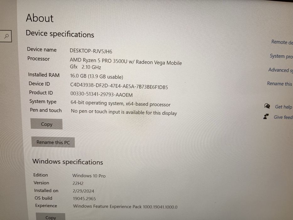 Laptop Lenovo ThinkPad T495