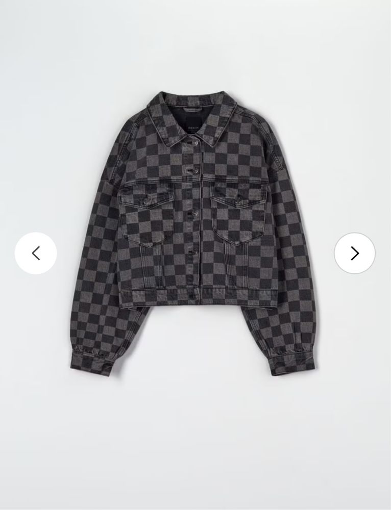 Дънково яке checkerboard print