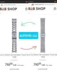 Schimb bratara curea Tissot Seastar 1000 cu modelul milanez (mesh)