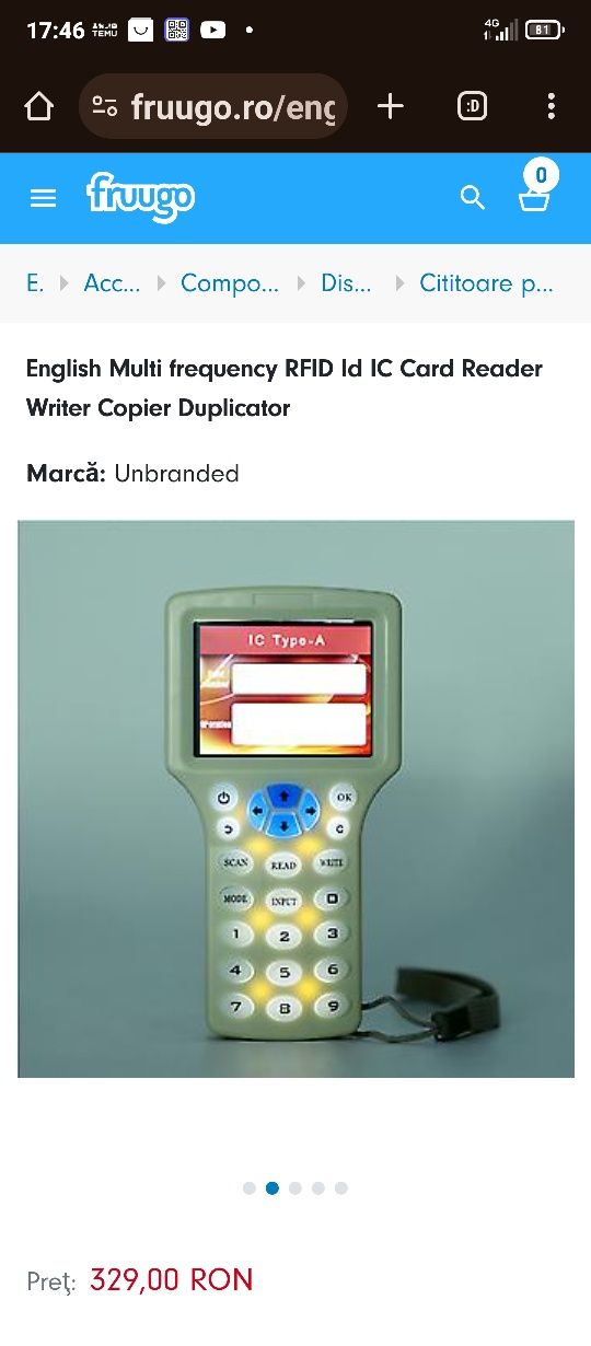 Programator cartele interfon