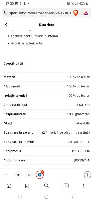 Geaca de iarnă pentru fete, ca noua!
