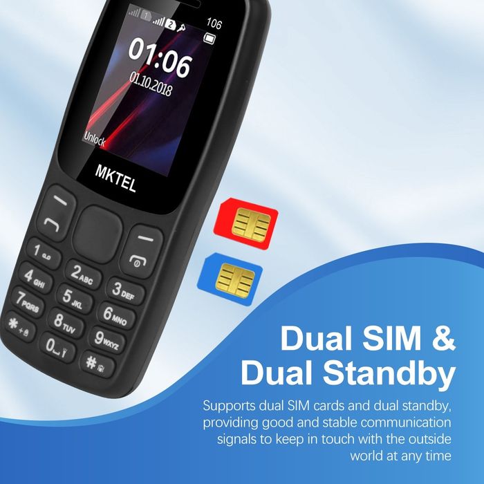 Vând telefon mobil MKTEL 106 dual sim cu locas de card de memorie